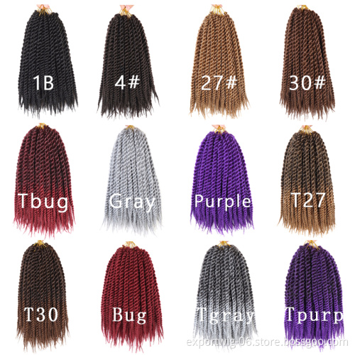 Thick Twists Senegalese Braids Crochet Hair Synthetic Braiding Hair Smooth And Soft Ombre Crochet Twist Hair Braids
